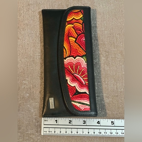 Pineda Covalin Black and Red Floral Wallet with Folk Art Design - Picture 7 of 7